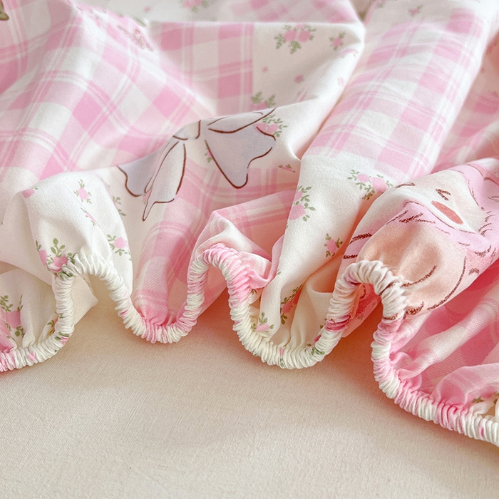 91家纺网 家纺一手货源 找家纺 梦卓家纺 2026新款印花卡通系列亲肤水洗棉床笠 奶萌小狗