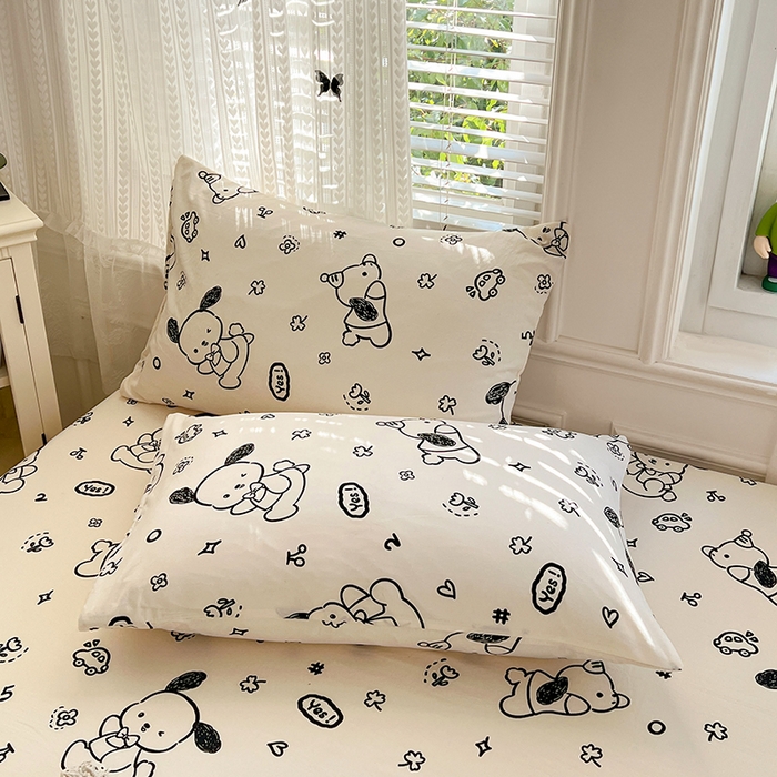 91家纺网 家纺一手货源 找家纺 梦卓家纺 2026新款印花卡通系列亲肤水洗棉床笠 史努比