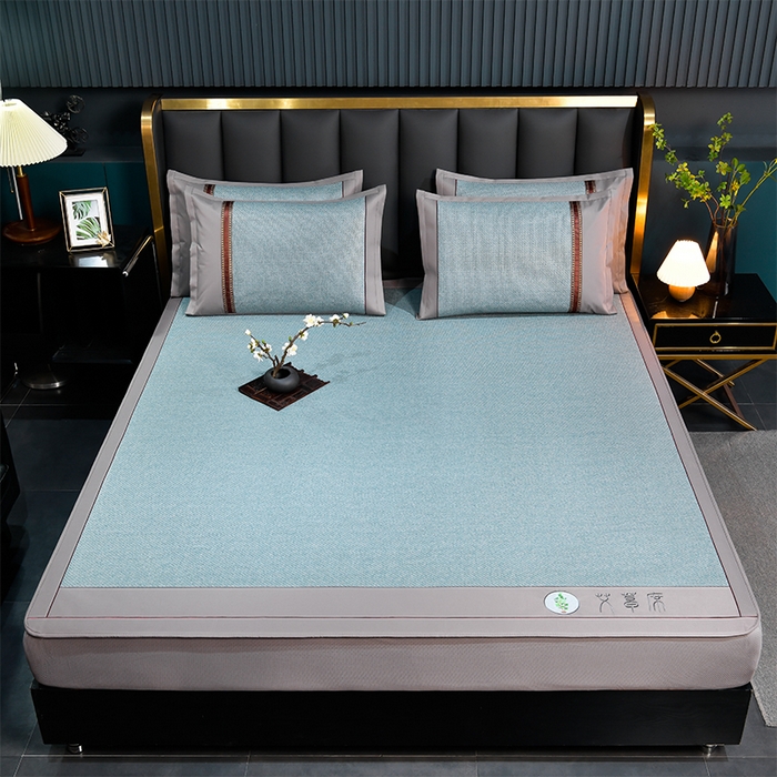 91家纺网 家纺一手货源 找家纺 （总）小牛席业 2026新款加厚款-经典艾草养生席（床笠款）