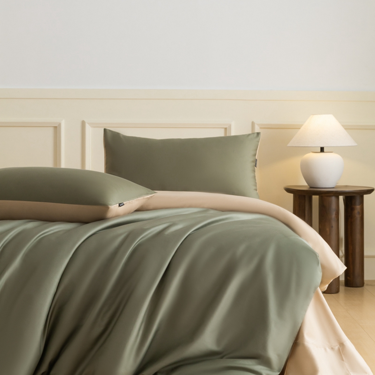 91家纺网 家纺一手货源 找家纺 秀色家纺 2026新款高端100pro新疆长绒棉床上四件套全棉纯棉四季纯色双拼高级感礼品团购四件套-米朵 米朵-琉璃香槟金