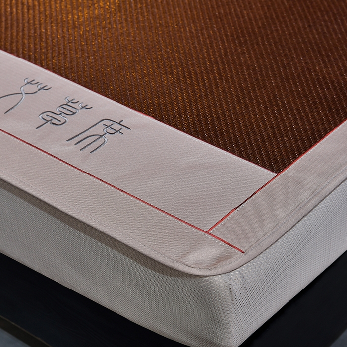 91家纺网 家纺一手货源 找家纺 小牛席业 2026新款加厚款-经典艾草养生席（床笠款） 艾草养生席-床笠款-黑咖