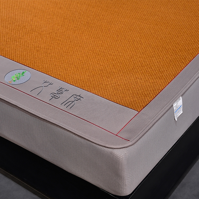 91家纺网 家纺一手货源 找家纺 小牛席业 2026新款加厚款-经典艾草养生席（床笠款） 艾草养生席-床笠款-红棕