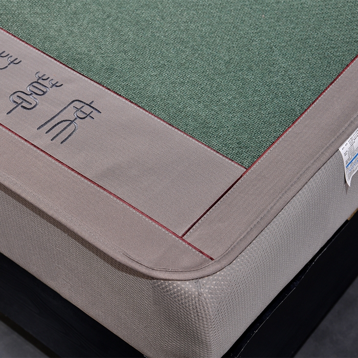 91家纺网 家纺一手货源 找家纺 小牛席业 2026新款加厚款-经典艾草养生席（床笠款） 艾草养生席-床笠款-墨绿