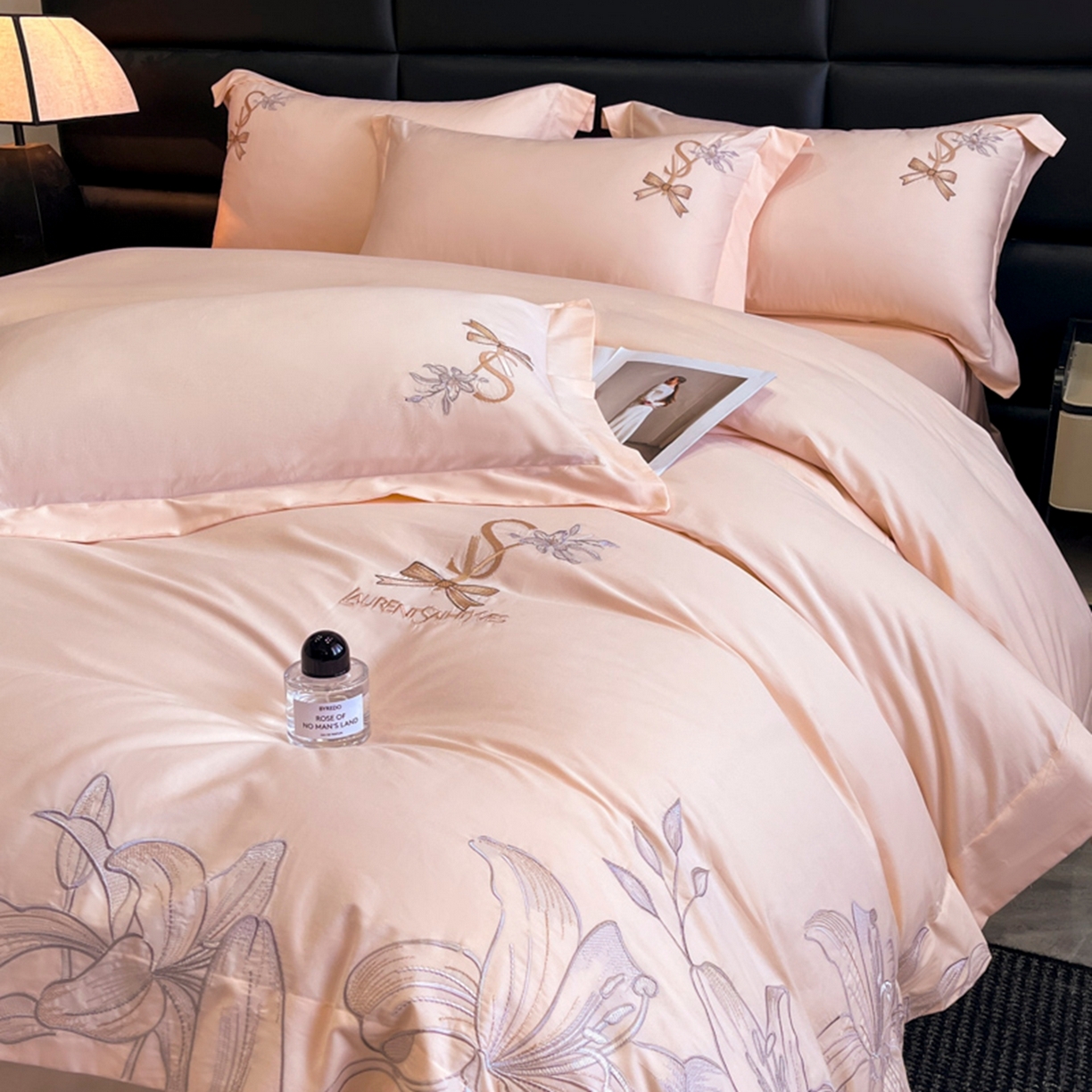 91家纺网 家纺一手货源 找家纺 （总）金牛座家纺 2026新款新疆长绒棉全棉纯棉刺绣四件套-百合系列