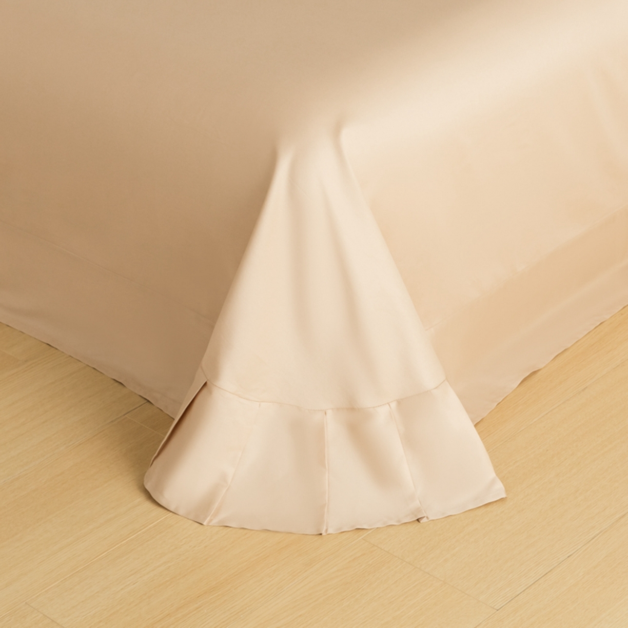 91家纺网 家纺一手货源 找家纺 秀色家纺 2026新款高端100pro新疆长绒棉床上四件套全棉纯棉四季纯色双拼高级感礼品团购四件套-米朵 米朵-奶油香槟金