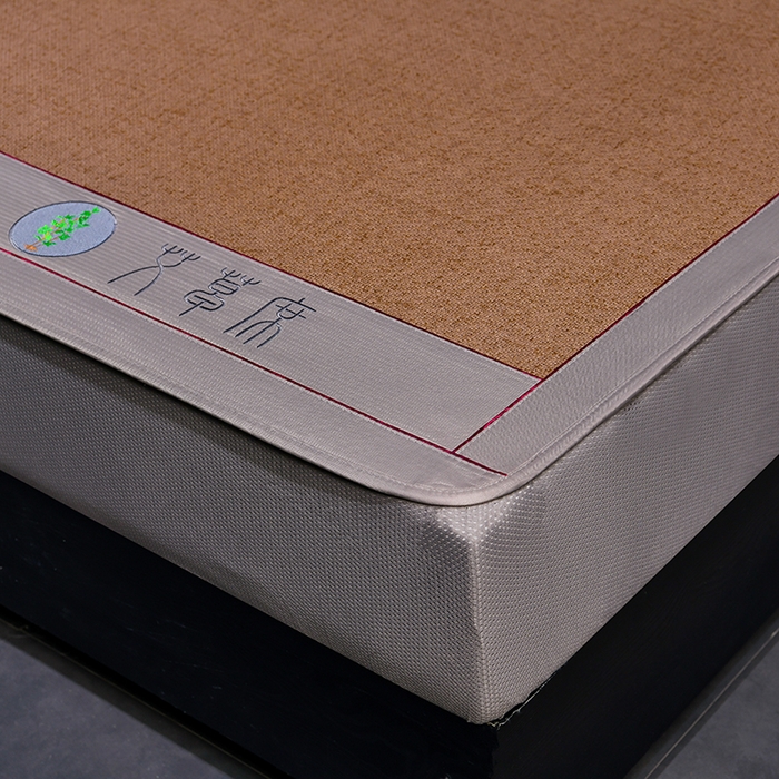 91家纺网 家纺一手货源 找家纺 小牛席业 2026新款加厚款-经典艾草养生席（床笠款） 艾草养生席-床笠款-浅咖