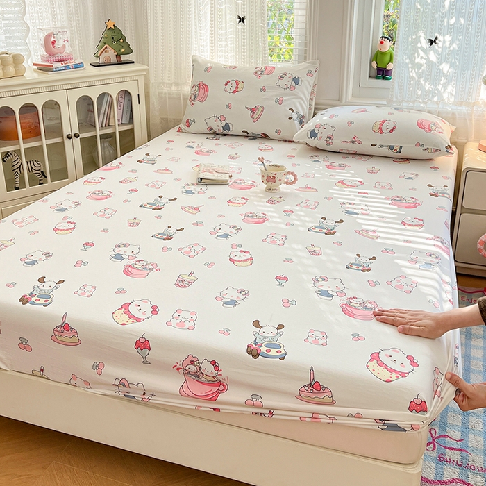 91家纺网 家纺一手货源 找家纺 （总）梦卓家纺 2026新款印花卡通系列亲肤水洗棉床笠