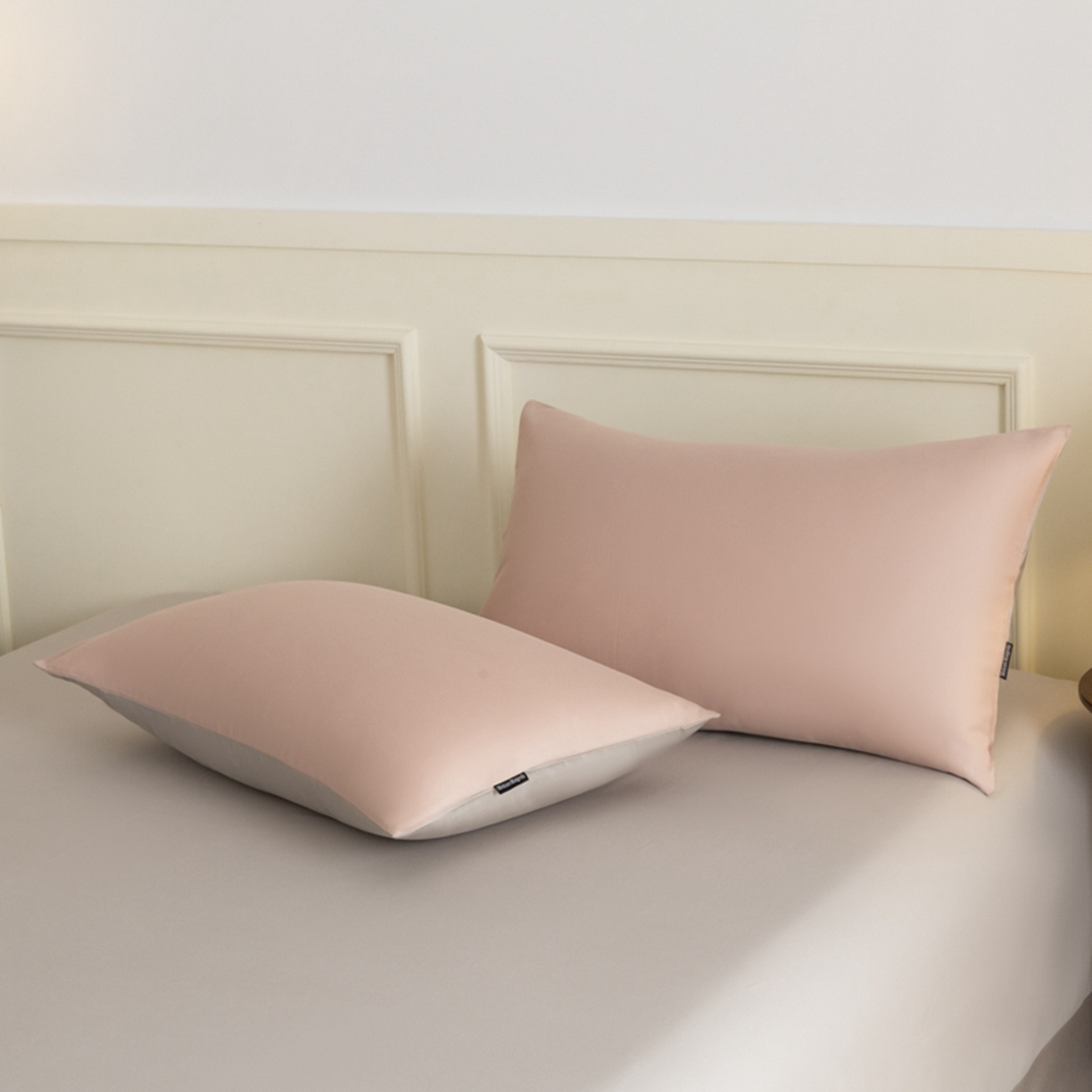 91家纺网 家纺一手货源 找家纺 秀色家纺 2026新款高端100pro新疆长绒棉床上四件套全棉纯棉四季纯色双拼高级感礼品团购四件套-米朵 米朵-蕊粉灰