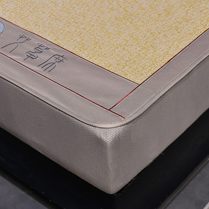 91家纺网 家纺一手货源 找家纺 小牛席业 2026新款加厚款-经典艾草养生席（床笠款） 艾草养生席-床笠款-亚麻