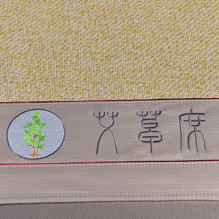 91家纺网 家纺一手货源 找家纺 小牛席业 2026新款加厚款-经典艾草养生席（床笠款） 艾草养生席-床笠款-亚麻