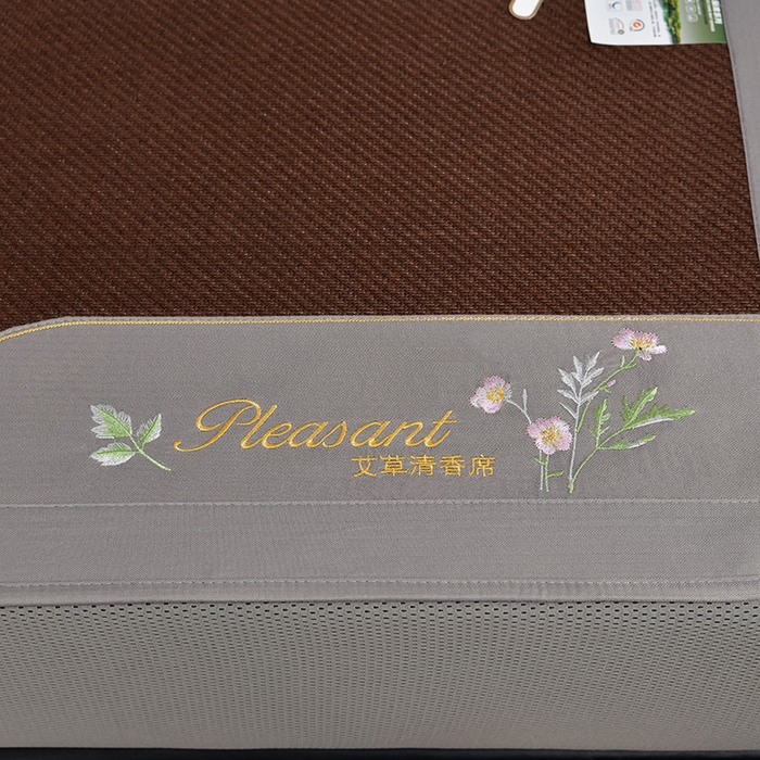91家纺网 家纺一手货源 找家纺 小牛席业 2026新款加厚款-艾草清新养生席（床笠款） 加厚款-艾草清香养生（床笠款）-黑咖
