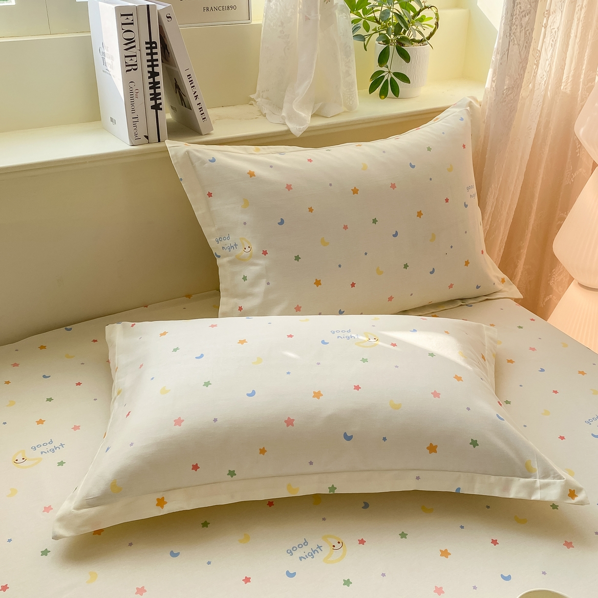 91家纺网 家纺一手货源 找家纺 女子家纺 2026新款全棉纯棉印花小清新系列单床笠单品床笠床笠单件 繁星