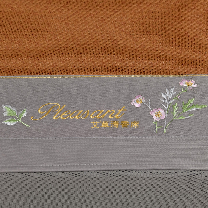 91家纺网 家纺一手货源 找家纺 小牛席业 2026新款加厚款-艾草清新养生席（床笠款） 加厚款-艾草清香养生（床笠款）-红棕
