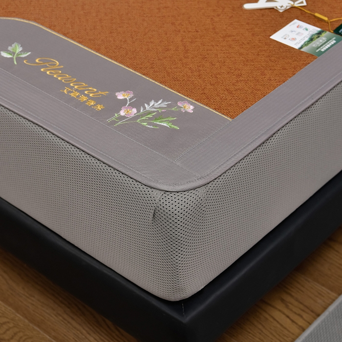 91家纺网 家纺一手货源 找家纺 小牛席业 2026新款加厚款-艾草清新养生席（床笠款） 加厚款-艾草清香养生（床笠款）-红棕