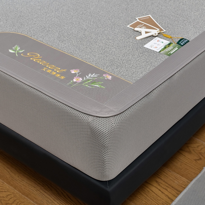 91家纺网 家纺一手货源 找家纺 小牛席业 2026新款加厚款-艾草清新养生席（床笠款） 加厚款-艾草清香养生（床笠款）-灰色