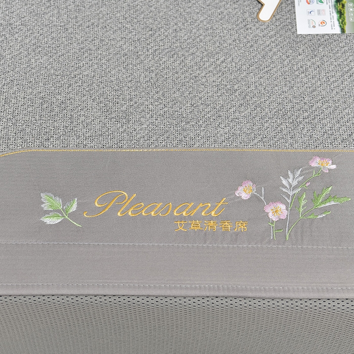91家纺网 家纺一手货源 找家纺 小牛席业 2026新款加厚款-艾草清新养生席（床笠款） 加厚款-艾草清香养生（床笠款）-灰色