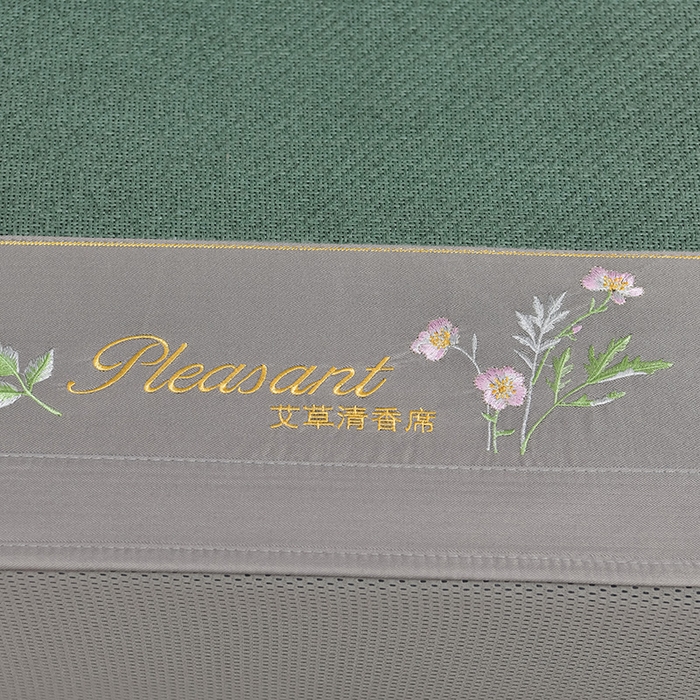 91家纺网 家纺一手货源 找家纺 小牛席业 2026新款加厚款-艾草清新养生席（床笠款） 加厚款-艾草清香养生（床笠款）-墨绿
