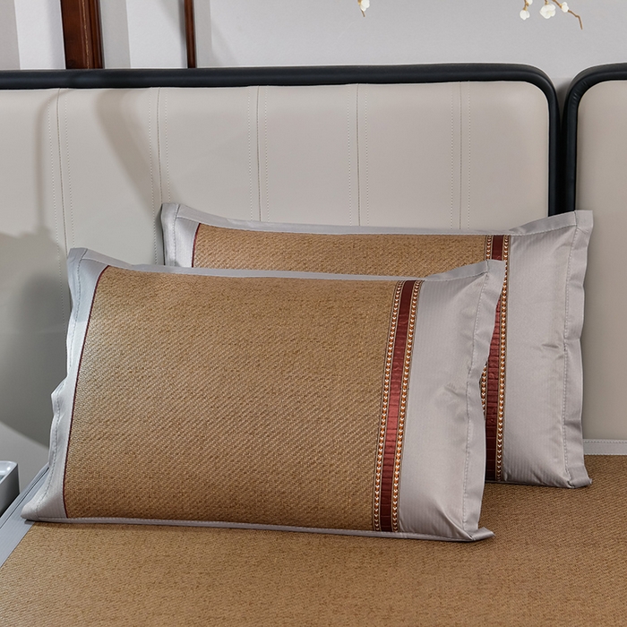 91家纺网 家纺一手货源 找家纺 小牛席业 2026新款加厚款-艾草清新养生席（床笠款） 加厚款-艾草清香养生（床笠款）-浅咖