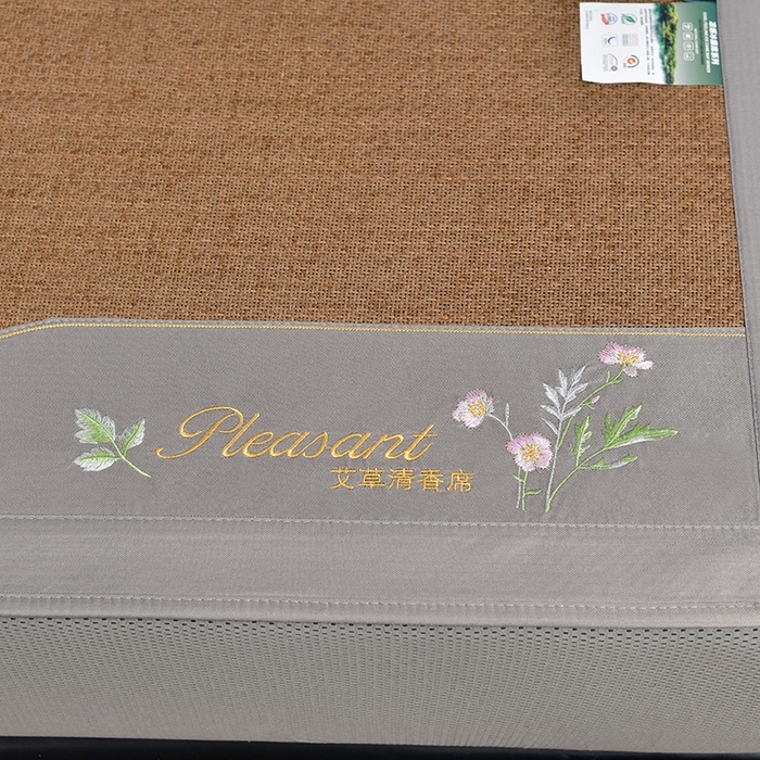 91家纺网 家纺一手货源 找家纺 小牛席业 2026新款加厚款-艾草清新养生席（床笠款） 加厚款-艾草清香养生（床笠款）-浅咖