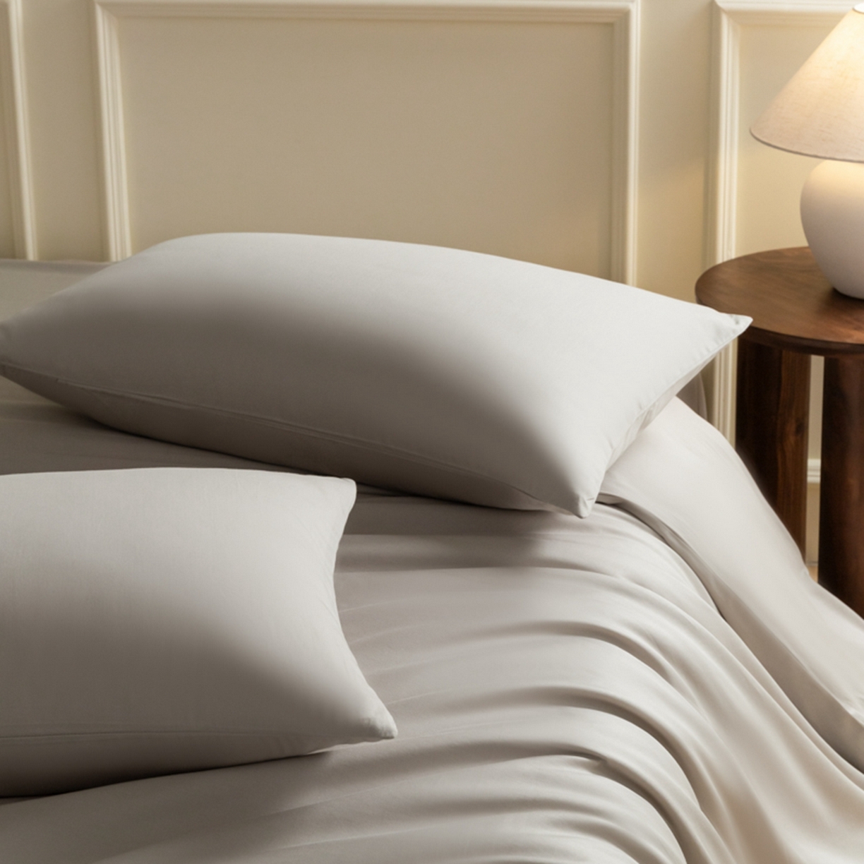 91家纺网 家纺一手货源 找家纺 秀色家纺 2026新款高端100pro新疆长绒棉床上四件套全棉纯棉四季纯色双拼高级感礼品团购四件套-米朵 米朵-烟墨灰