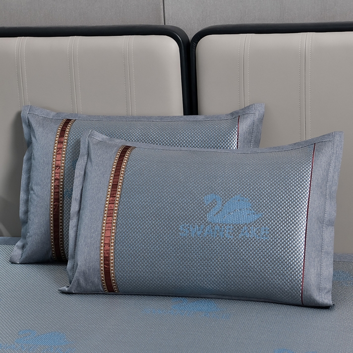 91家纺网 家纺一手货源 找家纺 小牛席业 2026新款加厚天鹅冰藤席系列 加厚款-天鹅冰藤席（蓝色）