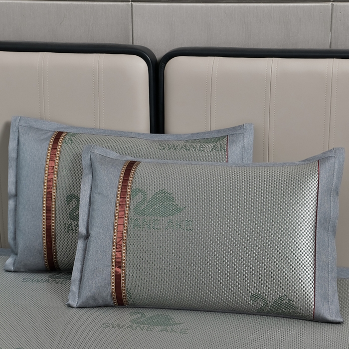 91家纺网 家纺一手货源 找家纺 小牛席业 2026新款加厚天鹅冰藤席系列 加厚款-天鹅冰藤席（墨绿）