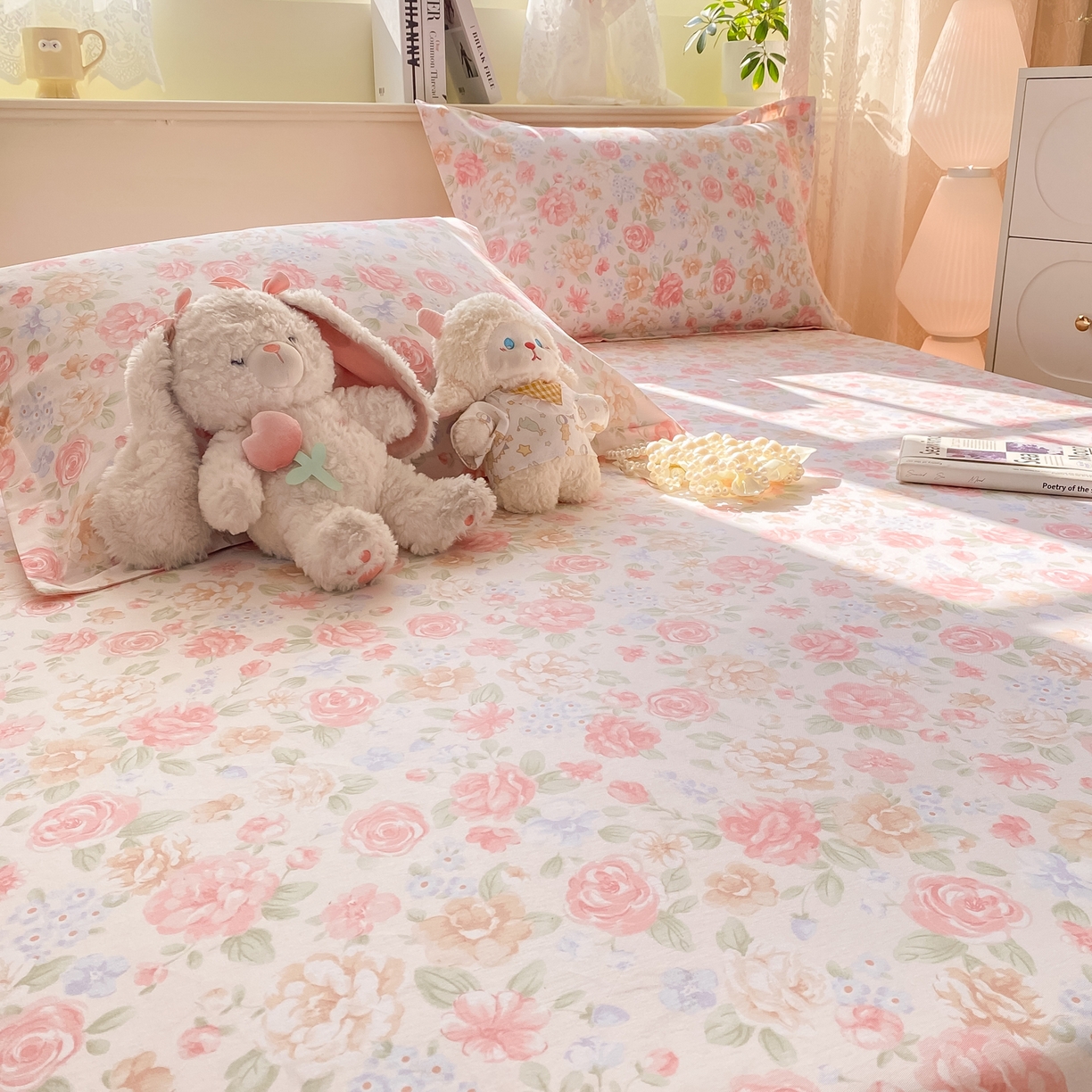 91家纺网 家纺一手货源 找家纺 女子家纺 2026新款全棉纯棉印花小清新系列单床笠单品床笠床笠单件 花恋