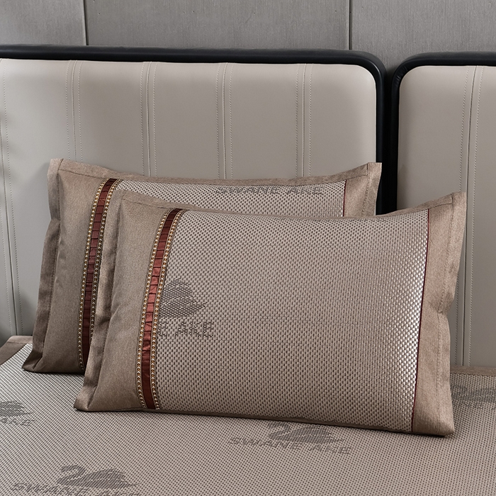 91家纺网 家纺一手货源 找家纺 小牛席业 2026新款加厚天鹅冰藤席系列 加厚款-天鹅冰藤席（香槟）