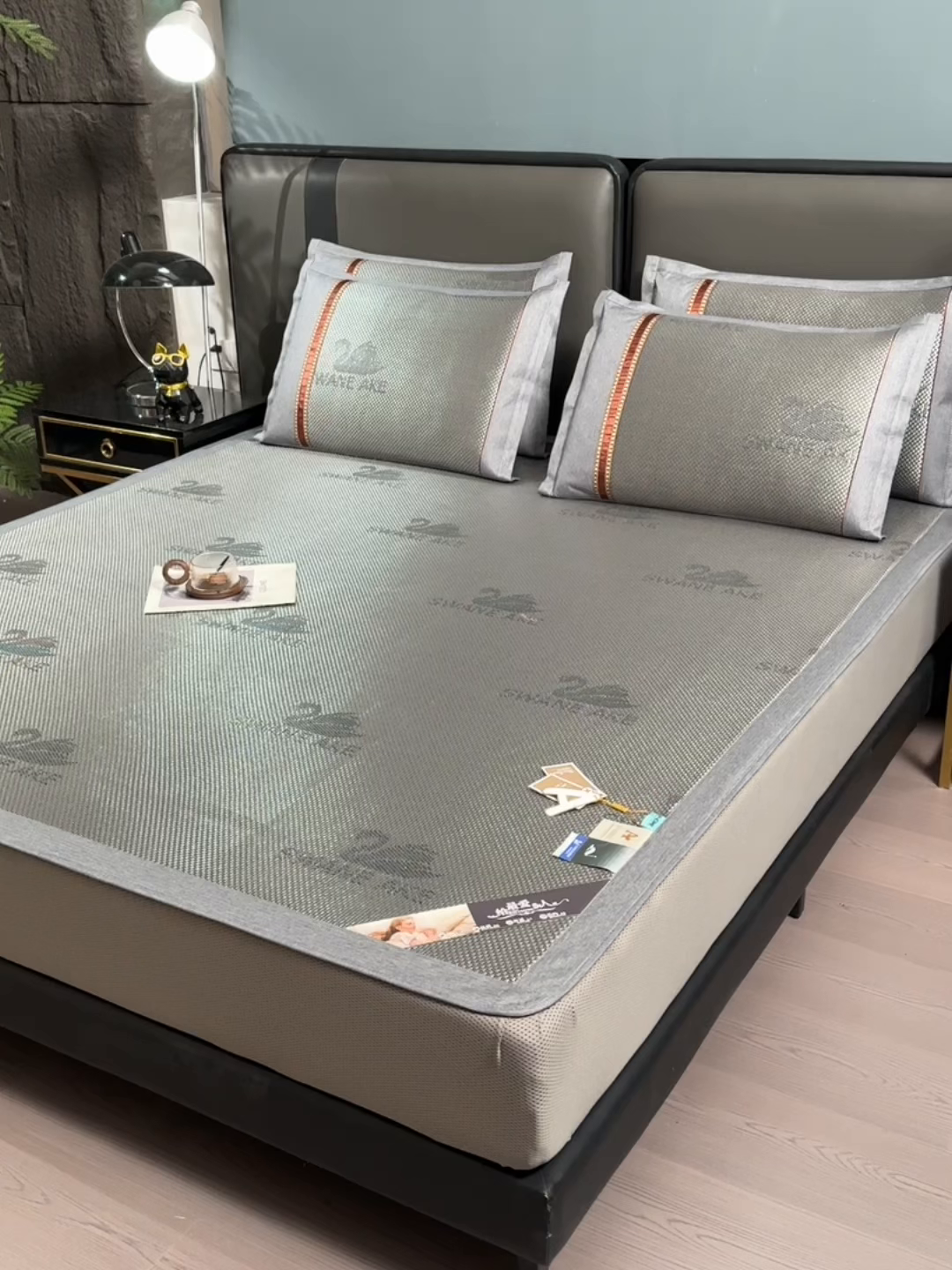 91家纺网 家纺一手货源 找家纺 （总）小牛席业 2026新款加厚款-天鹅冰藤席系列（床笠款）