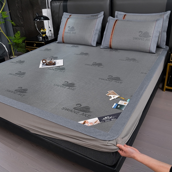 （总）小牛席业 2026新款加厚款-天鹅冰藤席系列（床笠款）