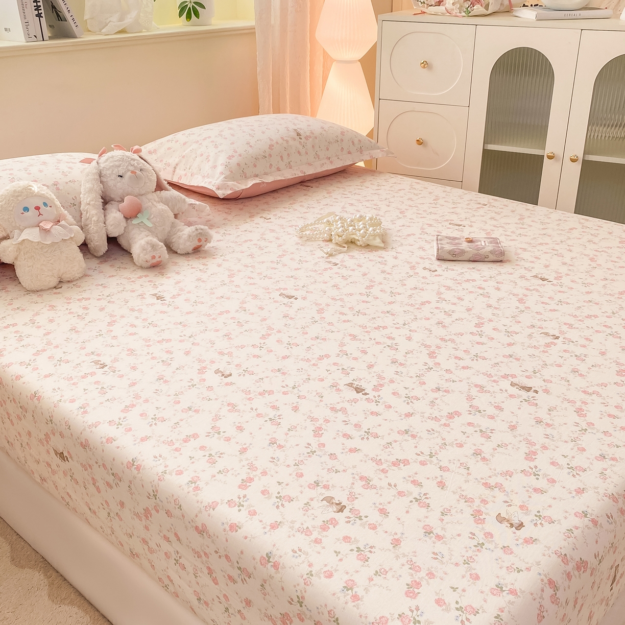 91家纺网 家纺一手货源 找家纺 女子家纺 2026新款全棉纯棉印花小清新系列单床笠单品床笠床笠单件 花中仙子