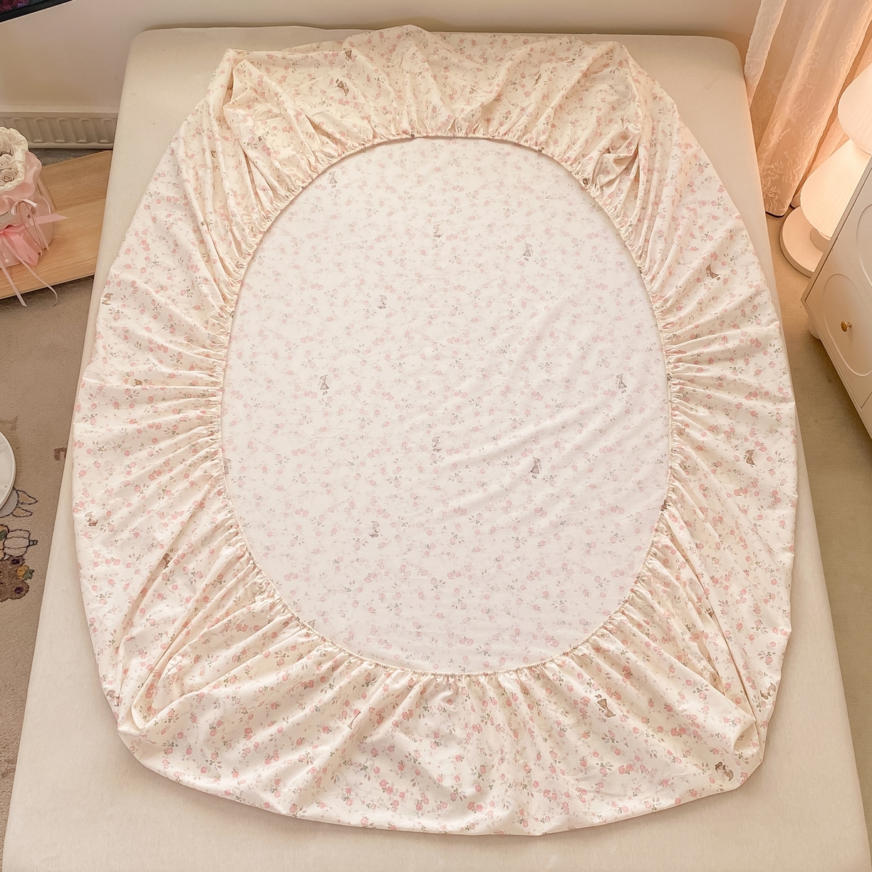 91家纺网 家纺一手货源 找家纺 女子家纺 2026新款全棉纯棉印花小清新系列单床笠单品床笠床笠单件 花中仙子