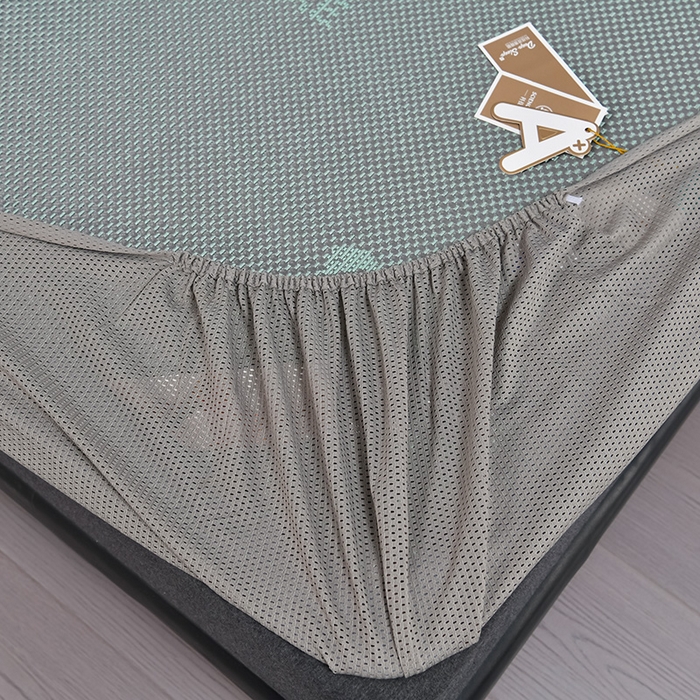 91家纺网 家纺一手货源 找家纺 小牛席业 2026新款加厚款-天鹅冰藤席系列（床笠款） 天鹅冰藤席系列（床笠款）-绿色