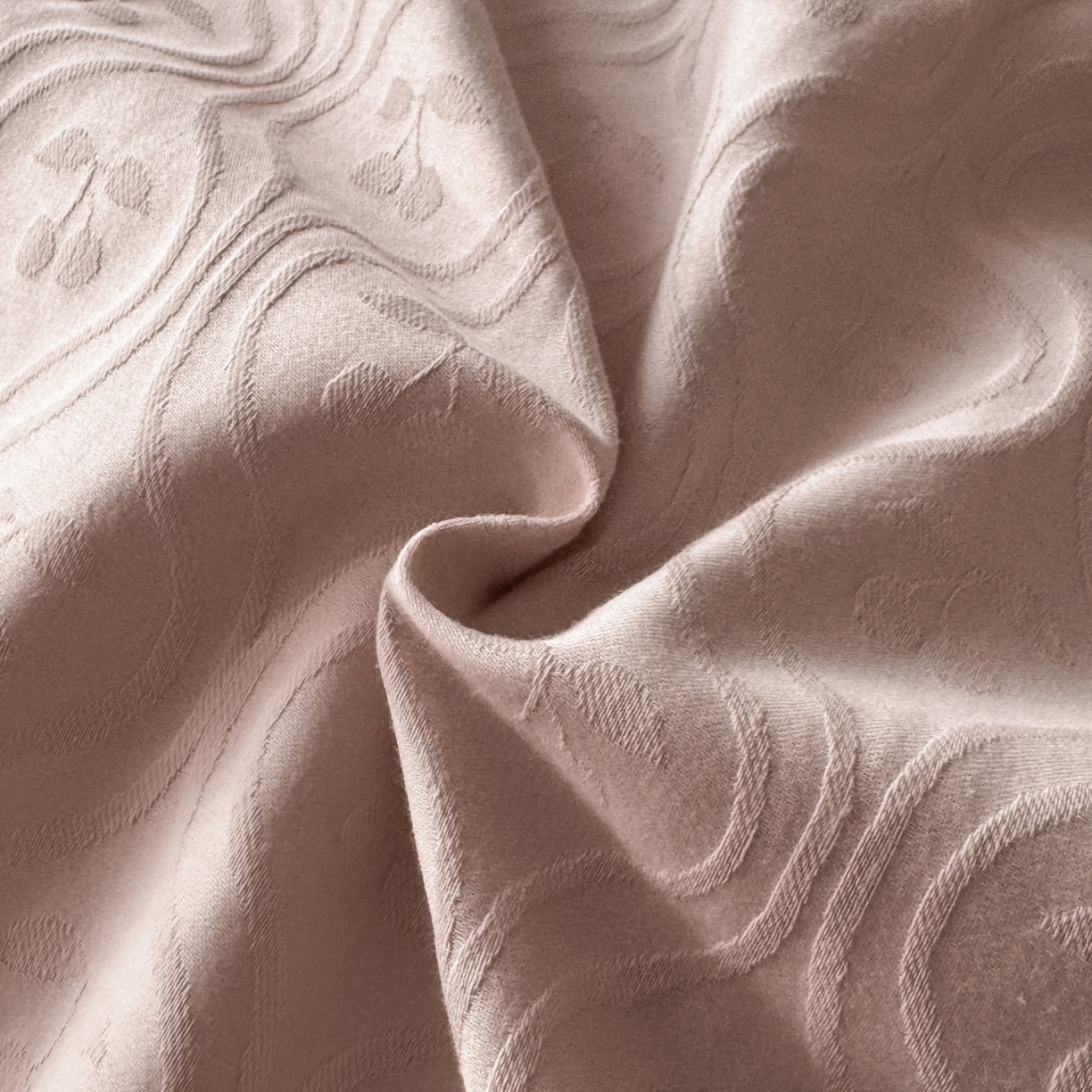 91家纺网 家纺一手货源 找家纺 宜代光年 2026年新款全棉纯棉厚织提花四件套系列（第一批花型） 复古樱桃-浅粉