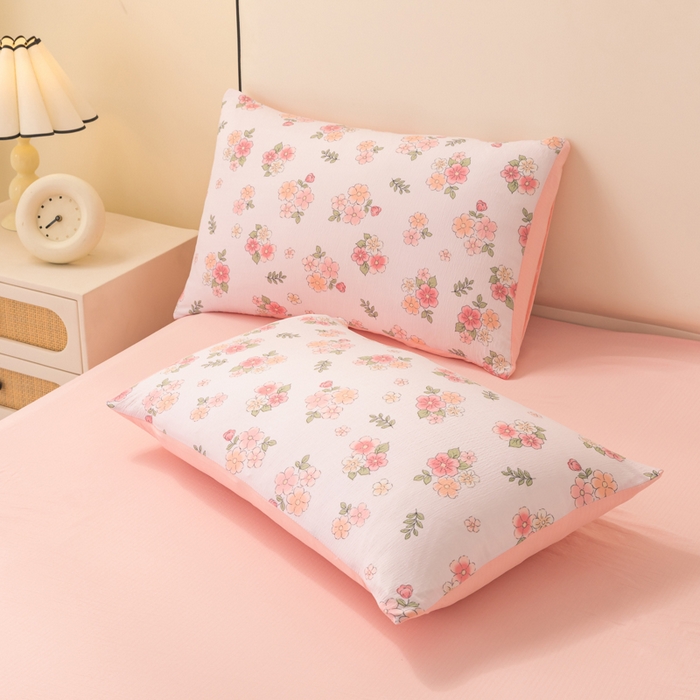 91家纺网 家纺一手货源 找家纺 （总）铭浩家纺 2026春夏新款云感双层皱皱纱四件套