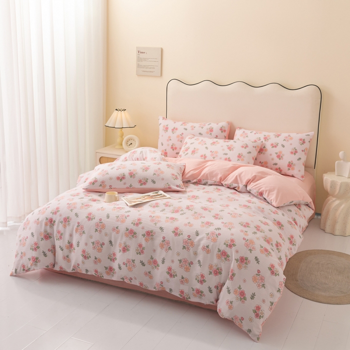 91家纺网 家纺一手货源 找家纺 （总）铭浩家纺 2026春夏新款云感双层皱皱纱四件套