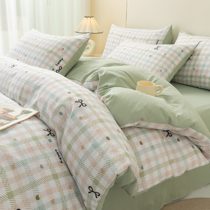 91家纺网 家纺一手货源 找家纺 （总）铭浩家纺 2026春夏新款云感双层皱皱纱四件套