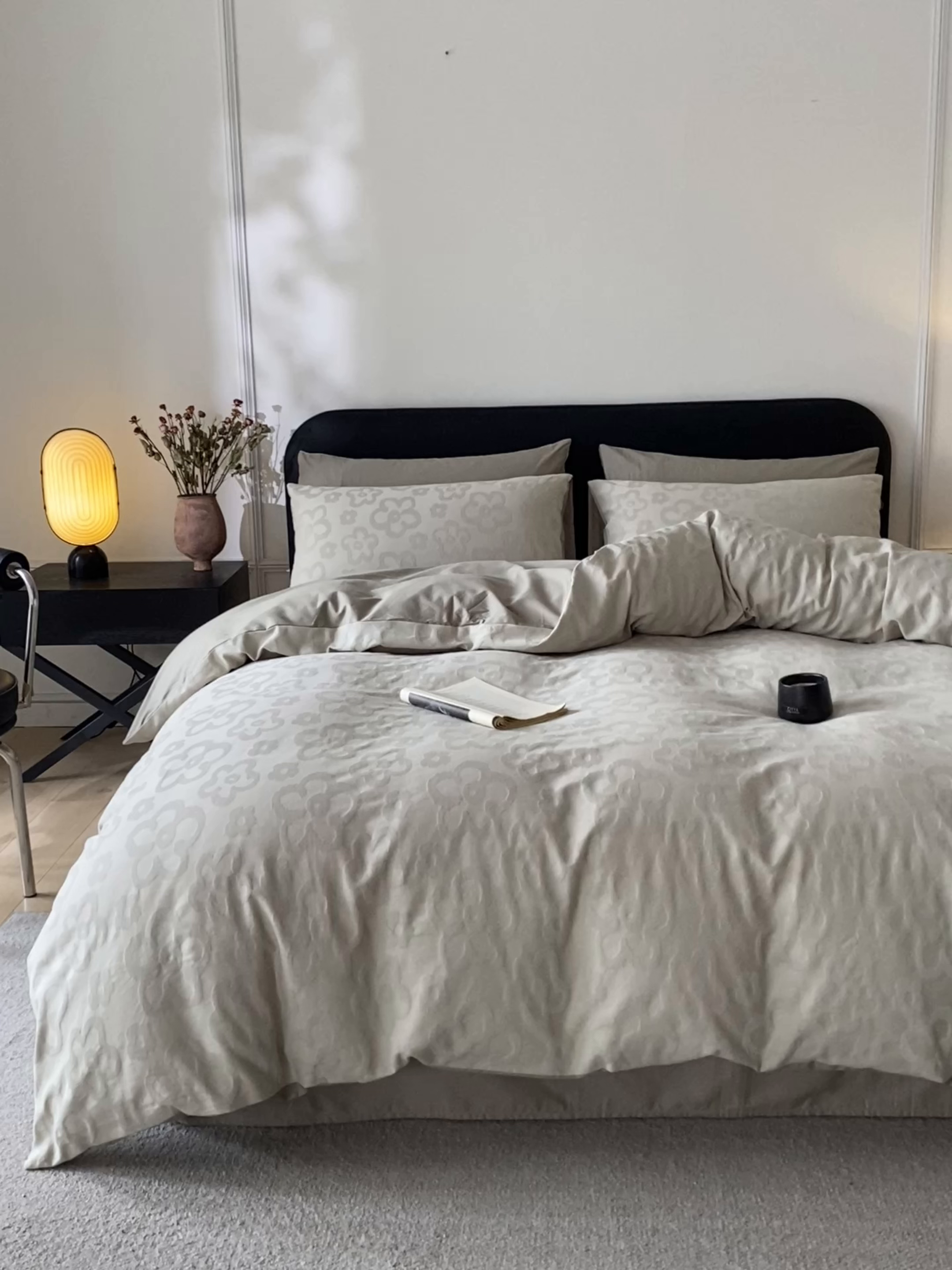 91家纺网 家纺一手货源 找家纺 宜代光年 2026年新款全棉纯棉厚织提花四件套系列（第一批花型） 朵朵-浅绿