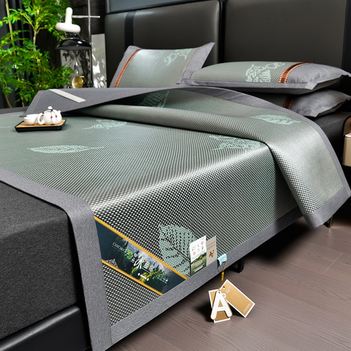 小牛席业 2026新款加厚款叶语冰藤席系列 加厚款-叶语冰藤席-绿色