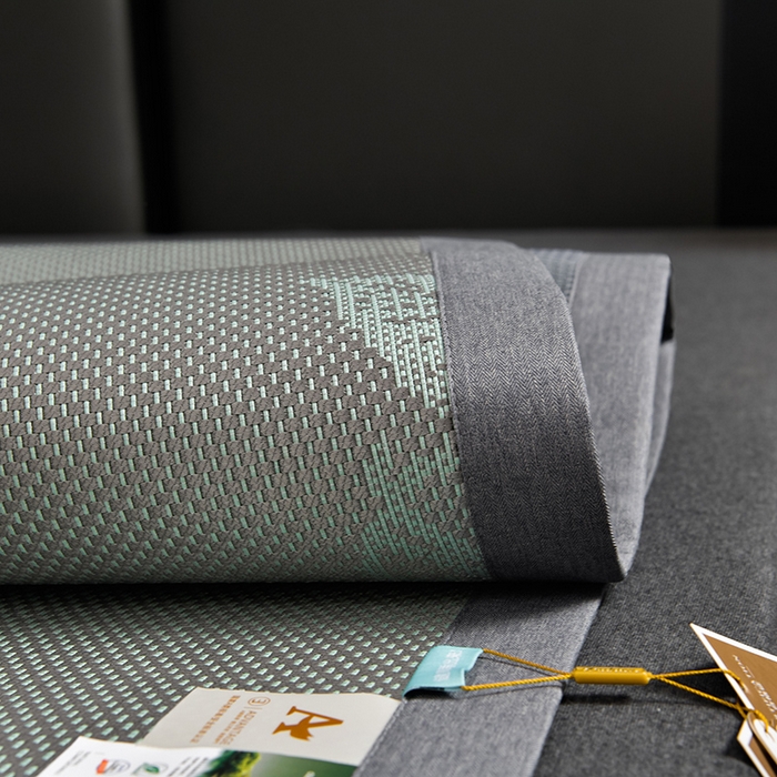 91家纺网 家纺一手货源 找家纺 小牛席业 2026新款加厚款叶语冰藤席系列 加厚款-叶语冰藤席-绿色