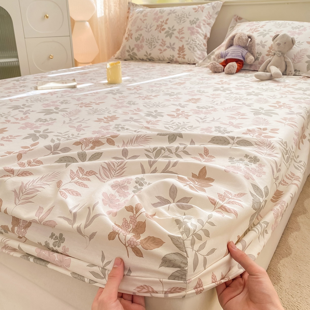 91家纺网 家纺一手货源 找家纺 女子家纺 2026新款全棉纯棉印花小清新系列单床笠单品床笠床笠单件 洛克庄园红