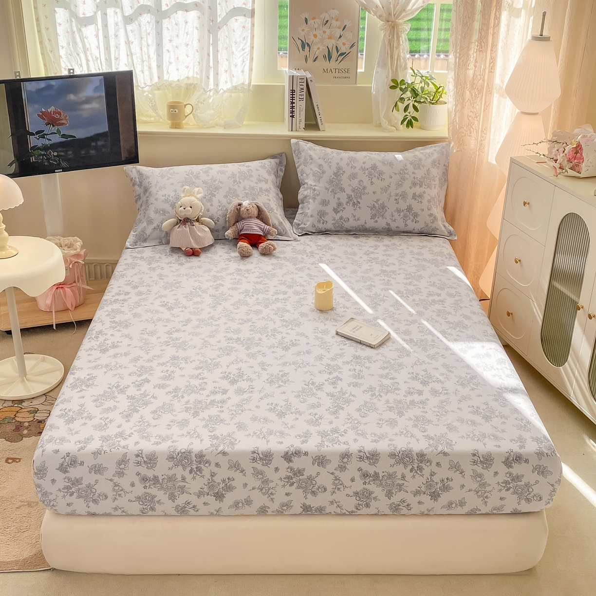 91家纺网 家纺一手货源 找家纺 女子家纺 2026新款全棉纯棉印花小清新系列单床笠单品床笠床笠单件 摩菲