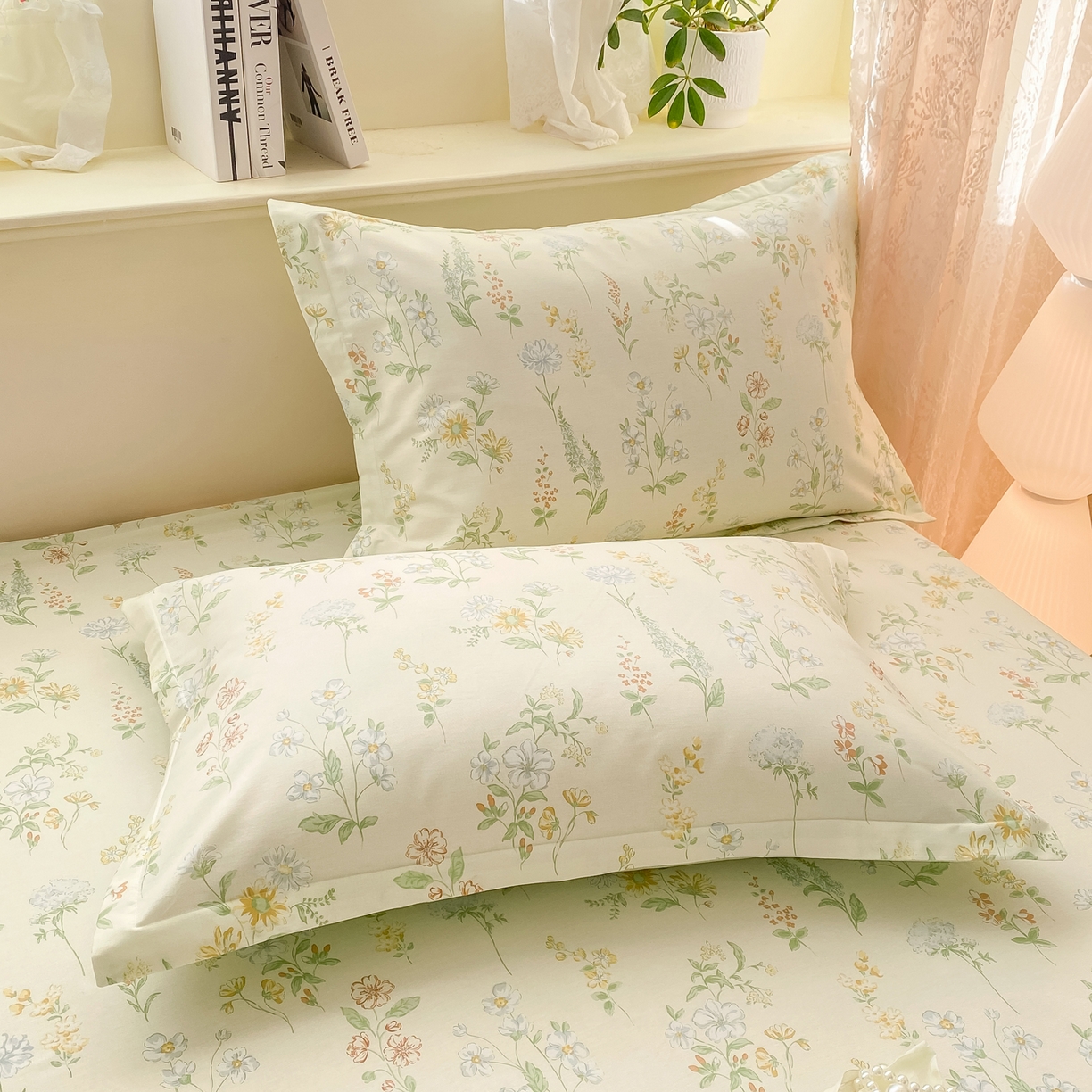 91家纺网 家纺一手货源 找家纺 女子家纺 2026新款全棉纯棉印花小清新系列单床笠单品床笠床笠单件 暖樱之舞