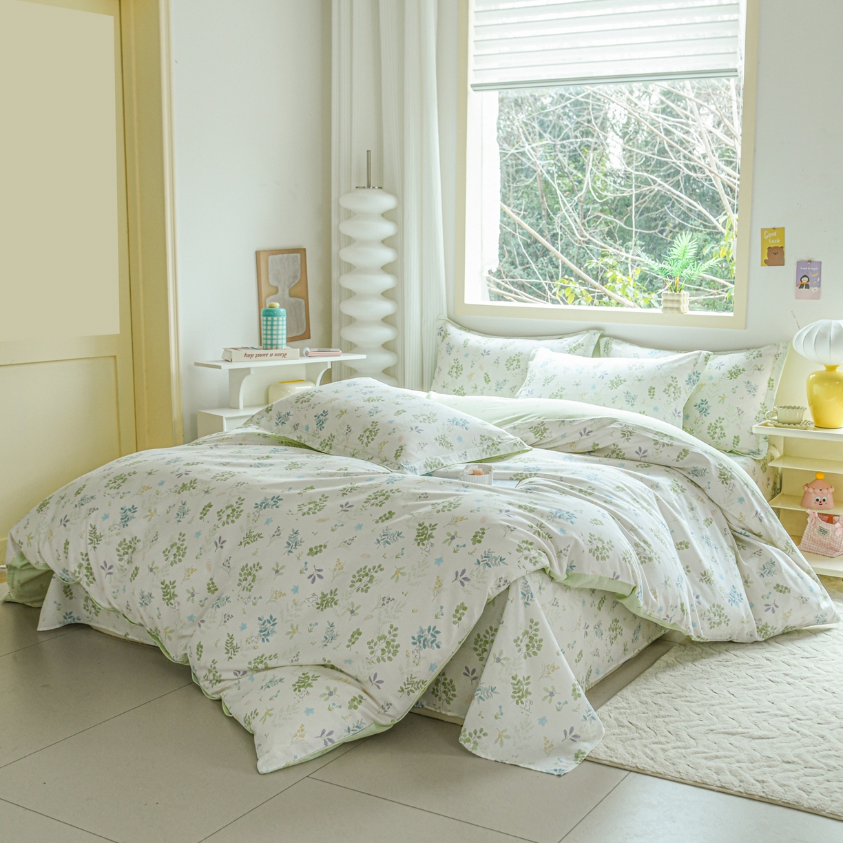 91家纺网 家纺一手货源 找家纺 缘舒家纺 2026新款全棉纯棉印花单被套被套单件 花丛小艺