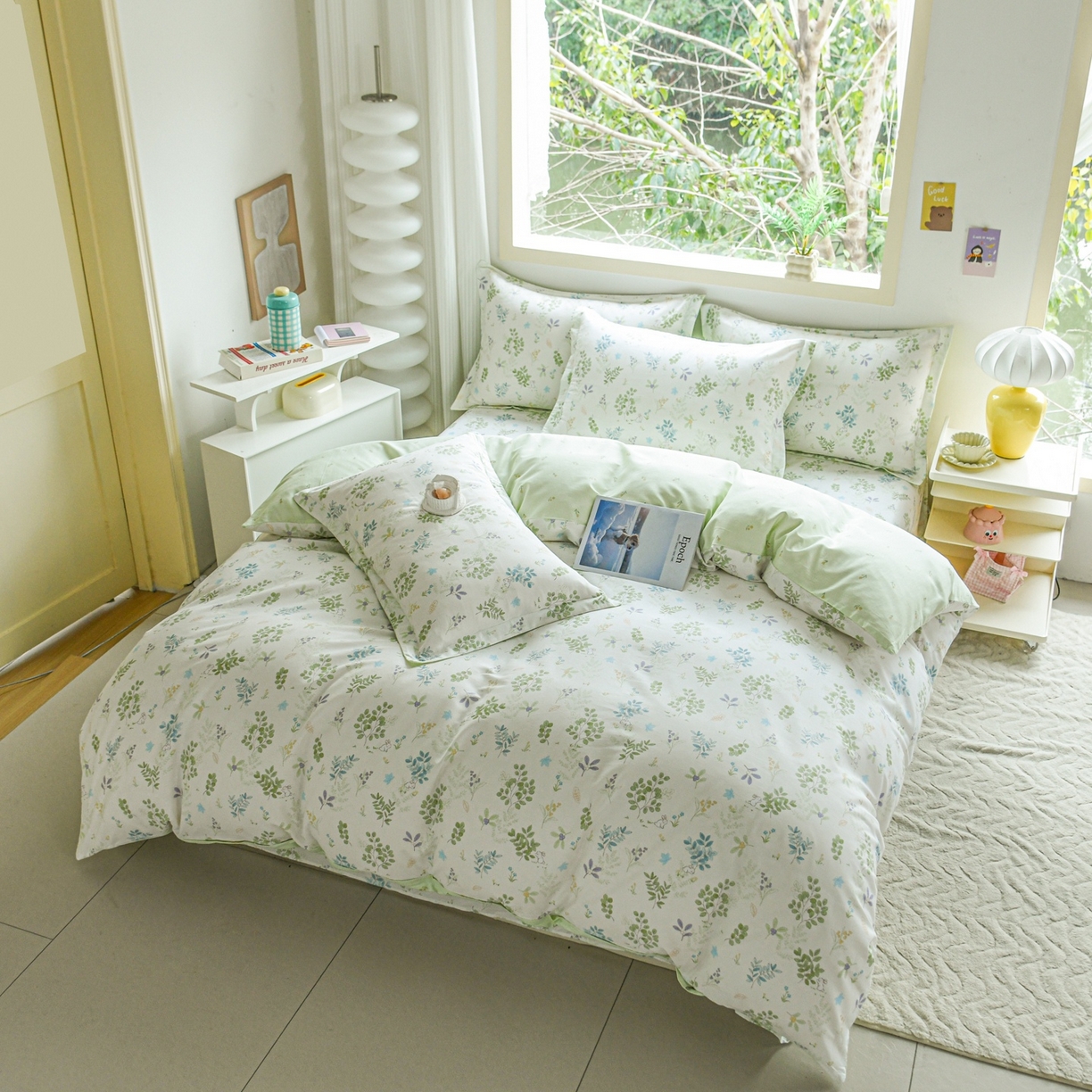 91家纺网 家纺一手货源 找家纺 缘舒家纺 2026新款全棉纯棉印花单被套被套单件 花丛小艺