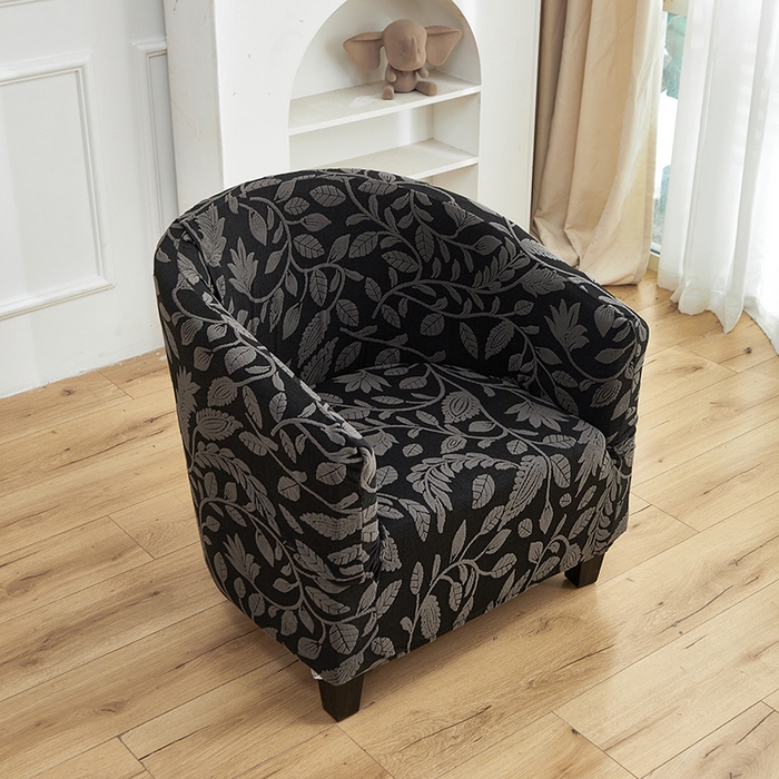 91家纺网 家纺一手货源 找家纺 逐日沙发套 2026新款提花系列-半圆椅套 素奢柳韵-碳石灰