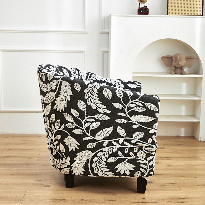 91家纺网 家纺一手货源 找家纺 逐日沙发套 2026新款提花系列-半圆椅套 素奢柳韵-月光白