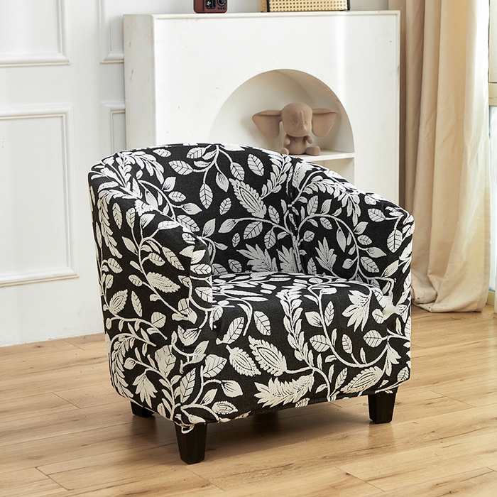 逐日沙发套 2026新款提花系列-半圆椅套 素奢柳韵-月光白