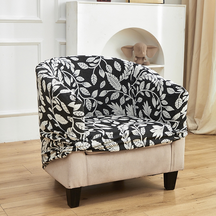 91家纺网 家纺一手货源 找家纺 逐日沙发套 2026新款提花系列-半圆椅套 素奢柳韵-月光白