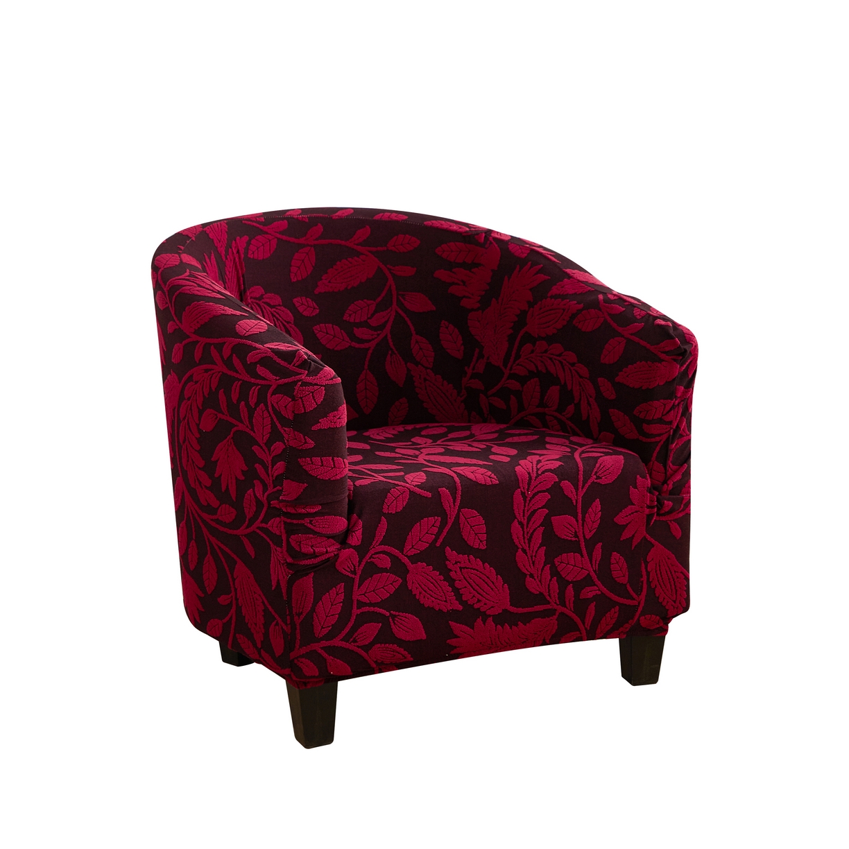 91家纺网 家纺一手货源 找家纺 逐日沙发套 2026新款提花系列-半圆椅套 素奢柳韵-大气红